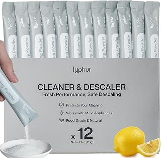 Typhur Ice Maker Cleaner & Descaler, 12-Pack 100% Pure Citric Acid Powder | Removes Scale, Nickel-safe, For Ice Makers, Coffee makers, Kettles, Compatible with Euhomy, Frigidaire, Opal, GE Profile