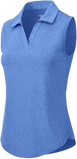 Gopune Women's Sleeveless Golf Polo Shirts Quick Dry Tennis Shirts Lightweight UPF 50+ Collared V-Neck Tank Tops