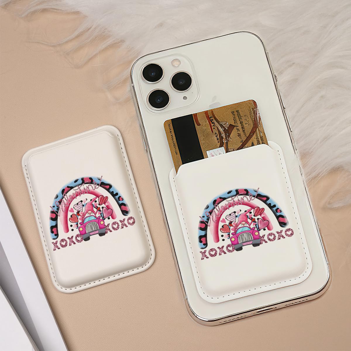Millennium Y2K Letter Series Phone Adhesive Card Holder, Portable Self Adhesive, Perfectly Fit Your Phone, Can Hold Various Card Cases, Suitable for Various Scenarios and Card Wallets, XYYP00321