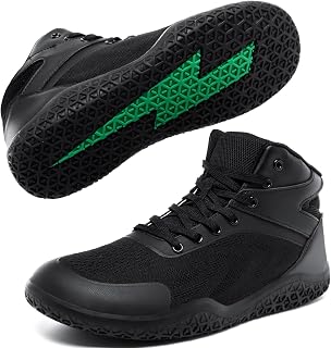 ziitop Wrestling Shoes for Men High Top Lace Up Mesh Upper Rubber Sole Training Shoes