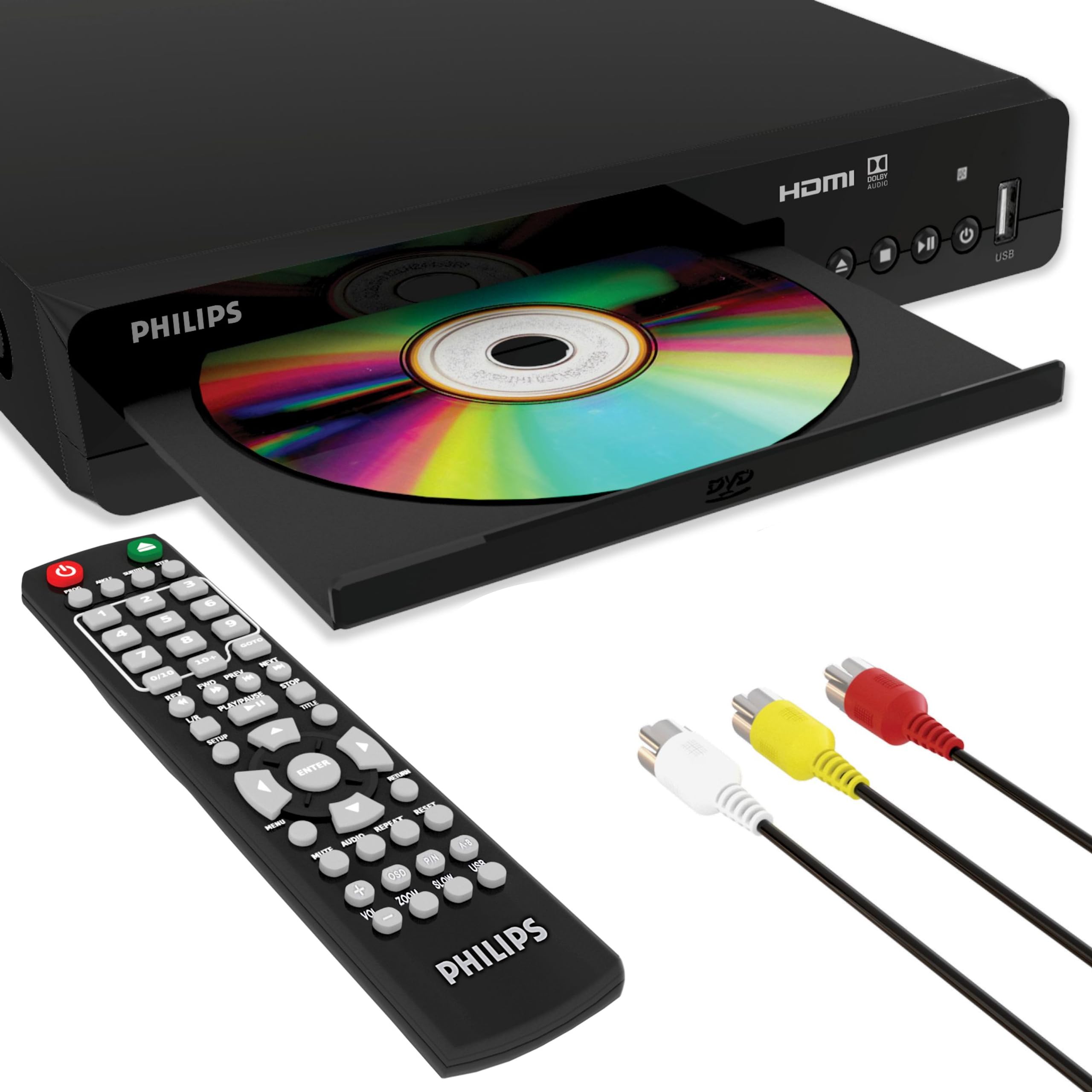 Philips DVD Players for TV with HDMI Port 1080P All Region HD DVD Player for Sma