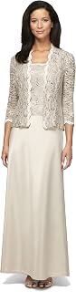 Alex Evenings Two Piece Dress with Lace Jacket (Small & Regular Sizes) Women's Special Occasion Dress (Pack of 2)