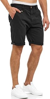Indicode Men’s Cuba Chino Shorts with 5 Pockets incl. Belt Made of 100% Cotton | Short Pants Regular Fit Bermudas Summer Trousers Men’s Chino Trousers for Men New Black XXL