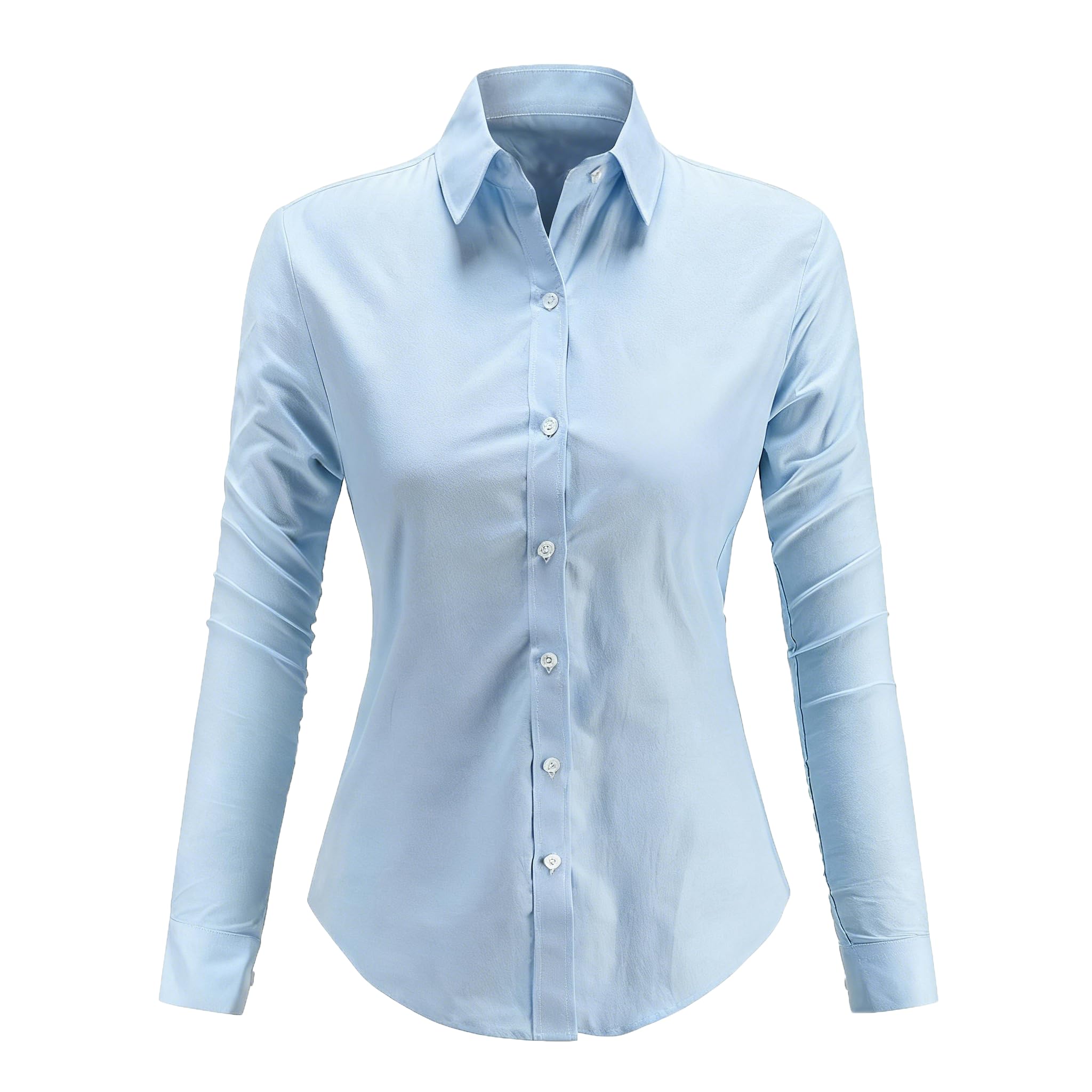 Womens Dress Shirts Oxford Cotton Cloth Button Down Ladies Office Blouse
