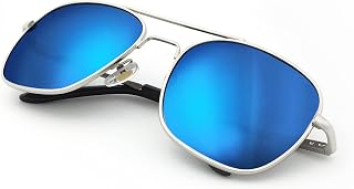 J+S Classic Polarized Square Aviator Sunglasses, for Men/Women, Medium Fit
