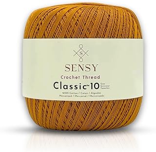 S Sensy Classic Size 10-Mercerized Giza Cotton #0 Lace Yarn Mustard 618yds