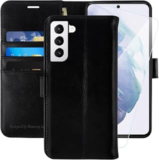 MONASAY Wallet Case for Samsung S22 with 3 Card Holders - Black