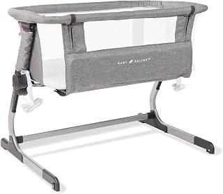 Baby Delight Beside Me Dreamer Bassinet | Bedside Sleeper | 7-Position Height Adjustment | Charcoal Tweed