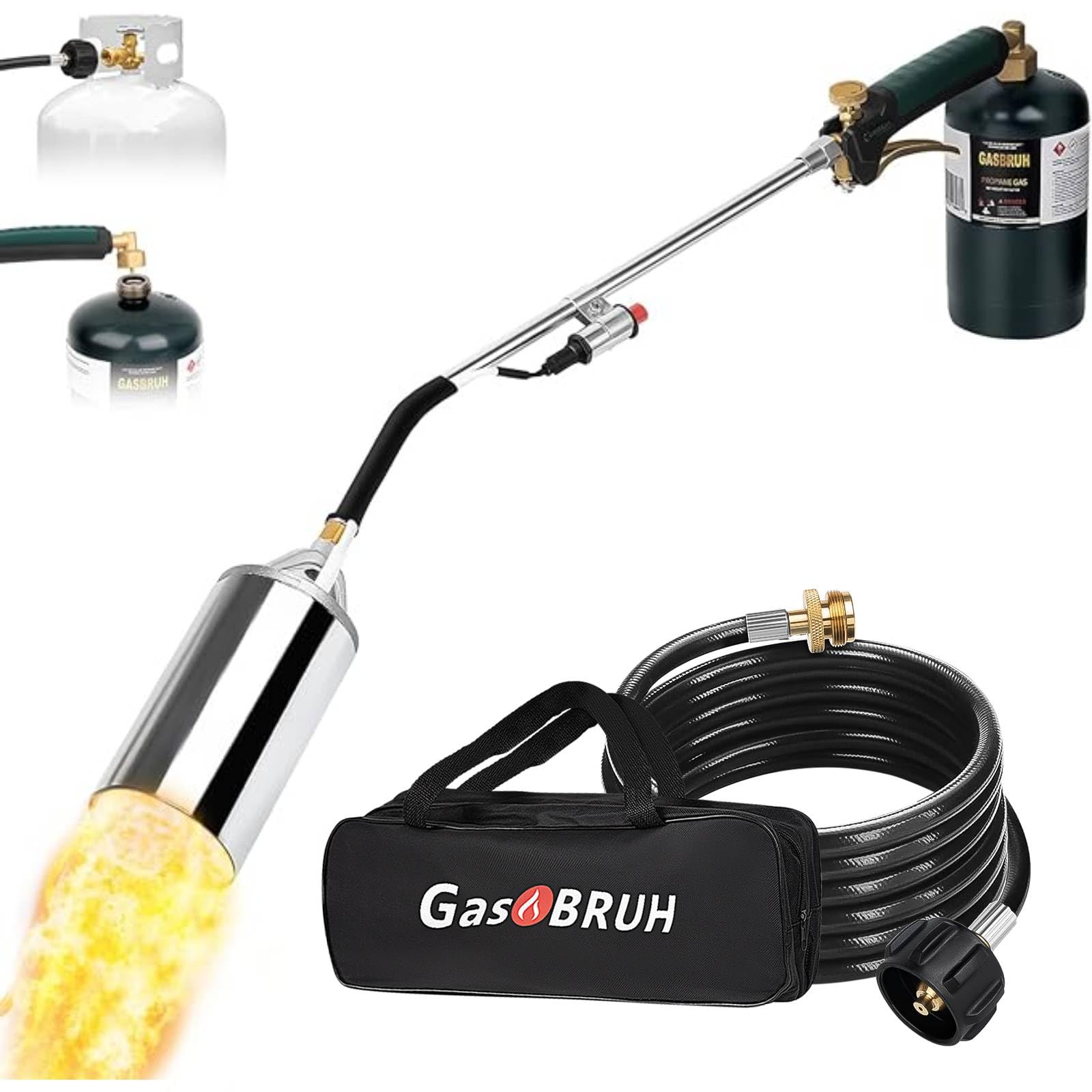 Propane Torch Weed Burner Kit,High Output Weed Torch Flamethrower with Storage B