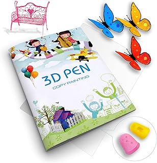3D Printed Drawing Book, Reusable Colorful 40 Patterns Thick Paper Template, Clear Plate, Paint Graffiti Template for 3D Pen DIY Gift