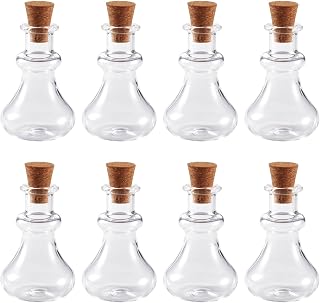 10 Pcs Cone Shaped Glass Containers with Cork Stoppers Small Empty Clear Glass Containers for DIY Crafts Wedding Party Home Decor