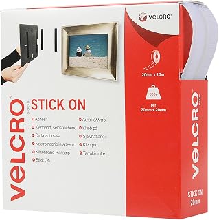 VELCRO Brand Cinta adhesiva 20mm x 10m Blanco