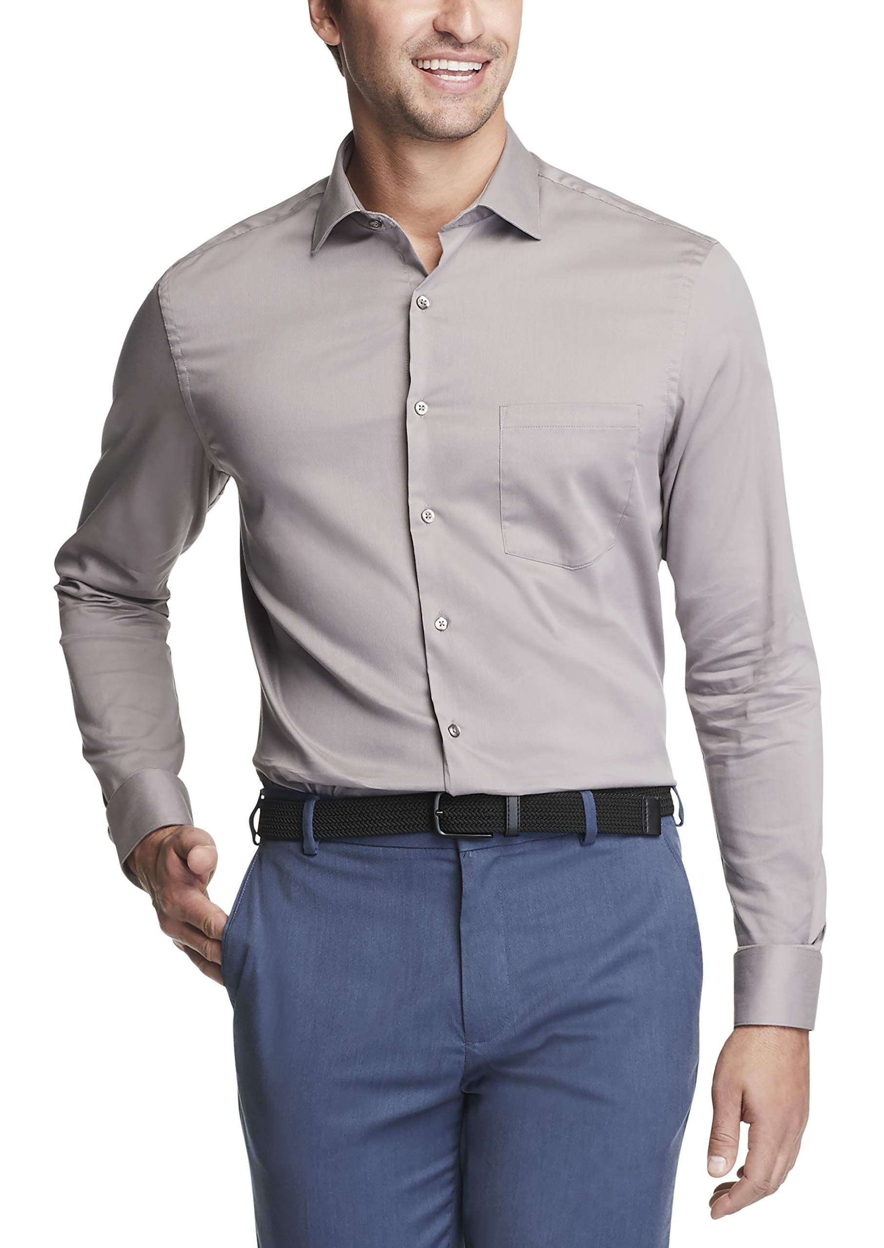 Van Heusen Mens Dress Shirt Regular Fit Stain Shield Stretch