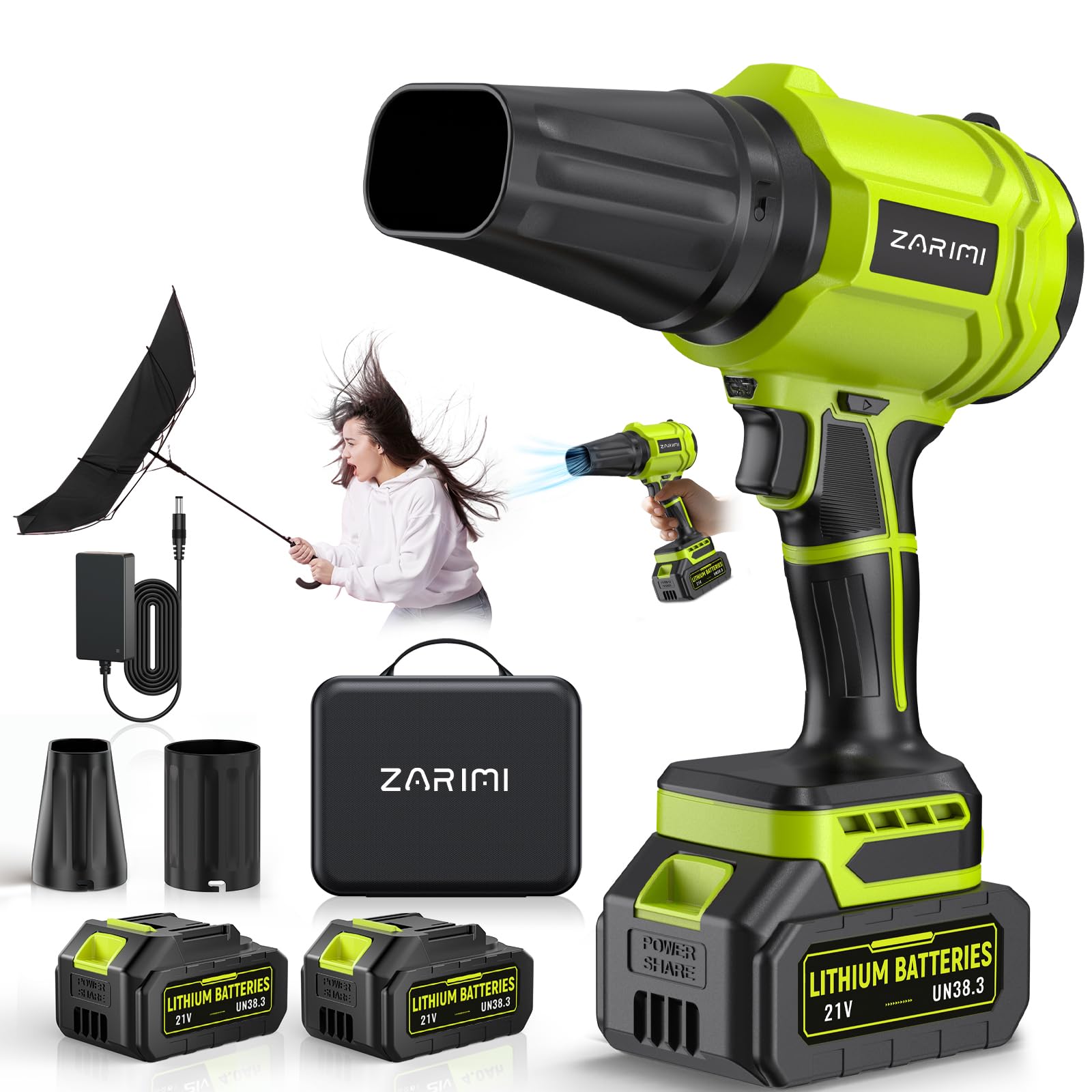 YUQUESEN Cordless Leaf Blower, 980,000 RPM Handheld Leaf Blower with 2 Batteries