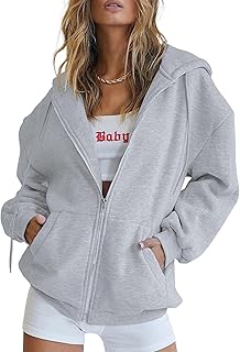 PRETTYGARDEN Women's Fall Zip Up Hoodies Sweatshirts