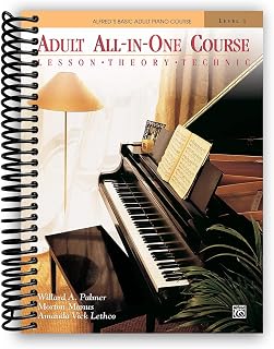 Alfred's Basic Adult All-in-One Piano Course: Lesson, Theory, Technic (Spiral-Bound Edition)