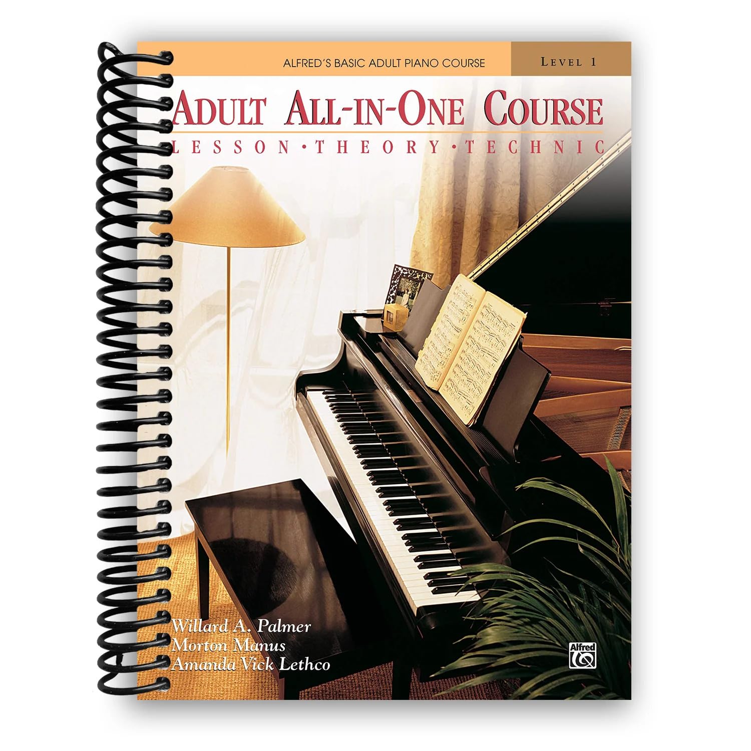 Alfred's Basic Adult All-in-One Piano Course: Lesson, Theory, Technic (Spiral-Bo