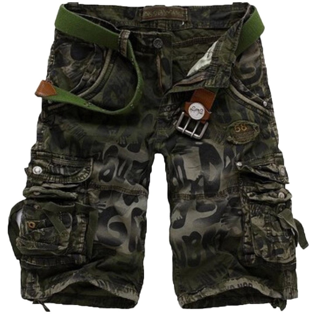 WSLCN Men's Summer Leisure Camouflage Cargo Shorts
