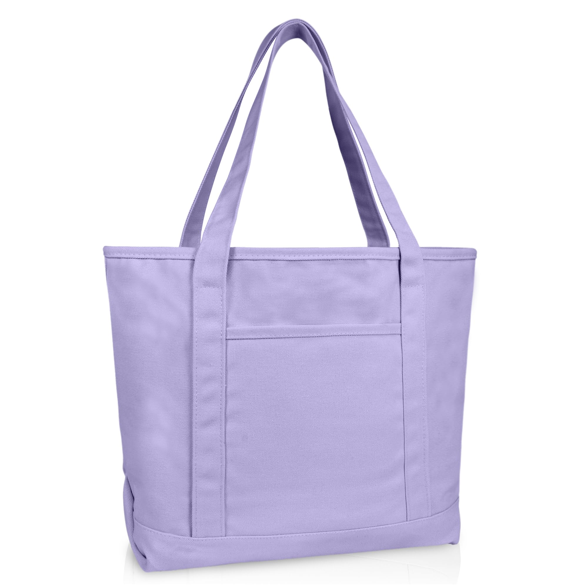 DALIX 20" Solid Color Cotton Canvas Shopping Tote Bag (Exclusive Edition)