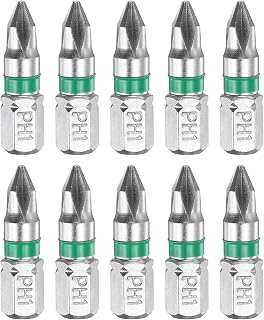 Generic 10pcs Phillips Screwdriver Bit PH1 1/4" Hex Shank 25mm/1" Length Magnetic Cross Head Hex Bits S2 Steel Electric Screw Driver Bit