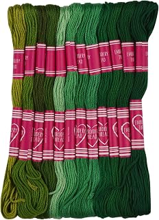 Friendship Bracelet String 12 Skeins, Embroidery Floss Cross Stitch Embroidery Thread Floss Bracelet Making Yarn, Craft Floss (Green Series)