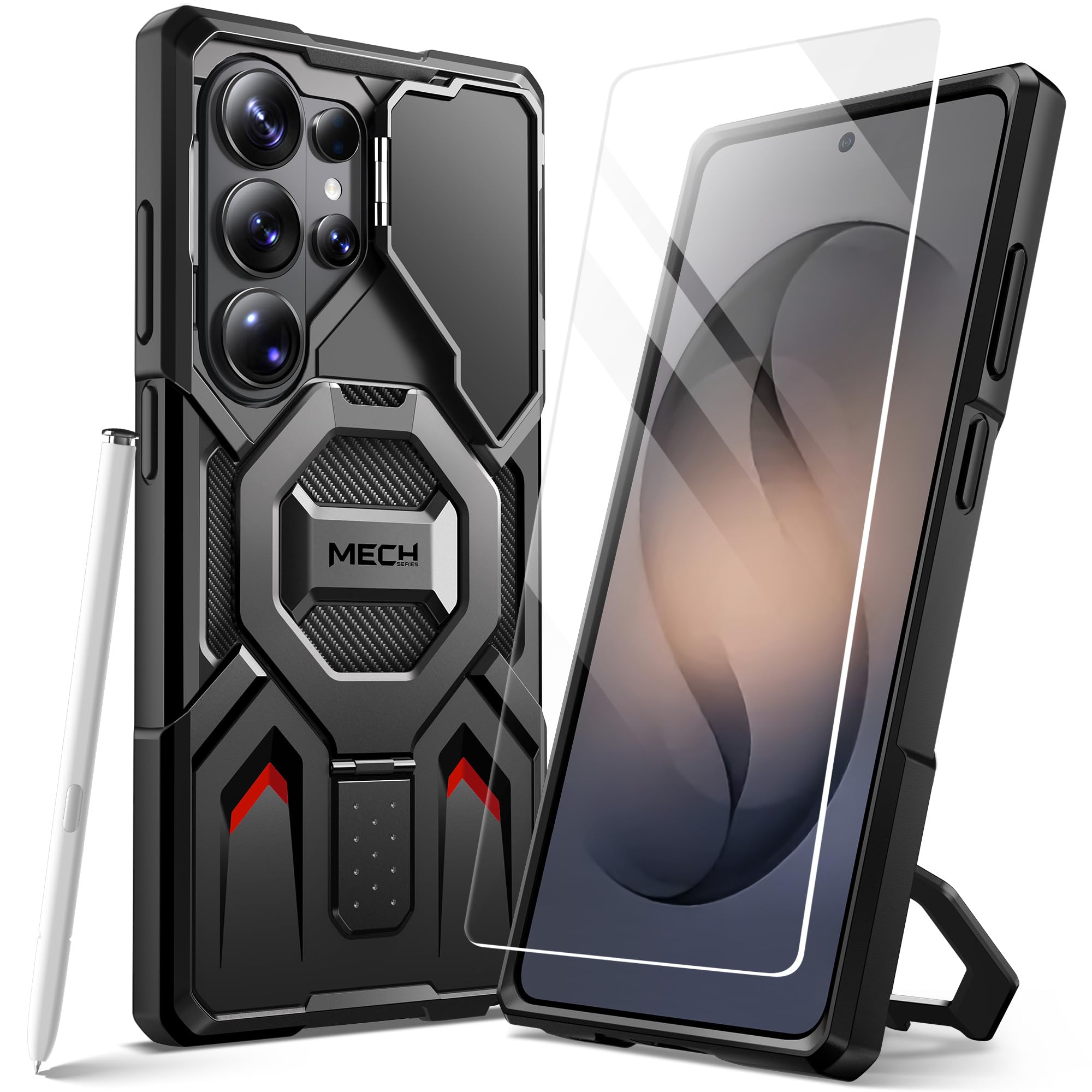 TONGATE for Samsung Galaxy S26 Ultra Case with Magnetic Stand, Black | Compatibl