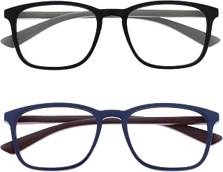 OPULIZE ARC-MAX Large Reading glasses for Women Men,Scratch Resistant Rectangular frame with Spring Hinges (R66-R78)