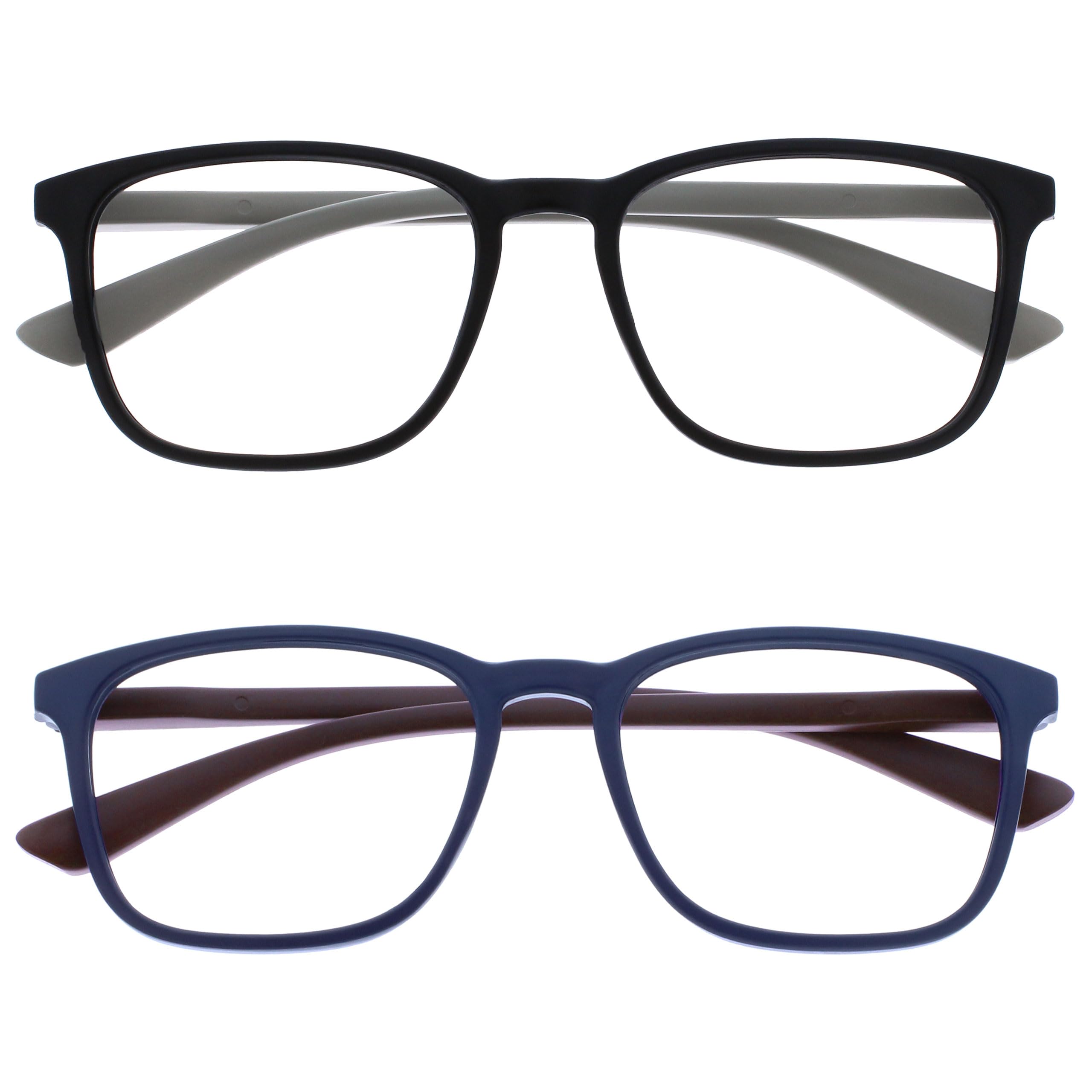 OPULIZE ARC-MAX Large Reading glasses for Women Men,Scratch Resistant Rectangula