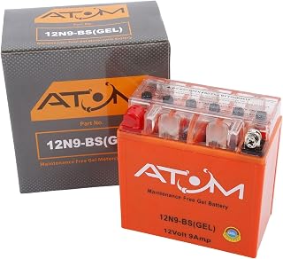 AB9-B - Atom Gel Motorcycle Battery Factory Sealed 12V 9Ah