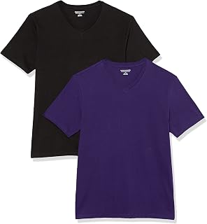 Amazon Essentials Men's Short Sleeve V-Neck T-Shirt, Pack of 2