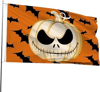 IKSII Halloween Flag 3x5 FT Double Sided,150D Heavier Halloween Flags for Outside 3x5,Large Halloween Flag Pumpkin Fall Flag,Funny Halloween Decorations Garden Flags for House Porch Yard Outdoor