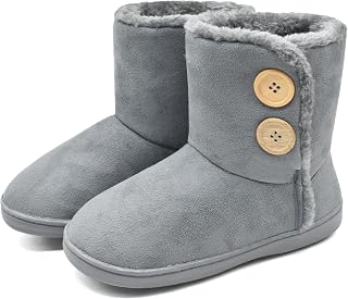 KuaiLu Women's Winter Warm Plush Fur House Slippers