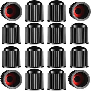 Tire Valve Stem Caps The Upgraded Version has a Sealing Ring for Car, Motorbike, Trucks, Bike, Bicycle （Black） (24)