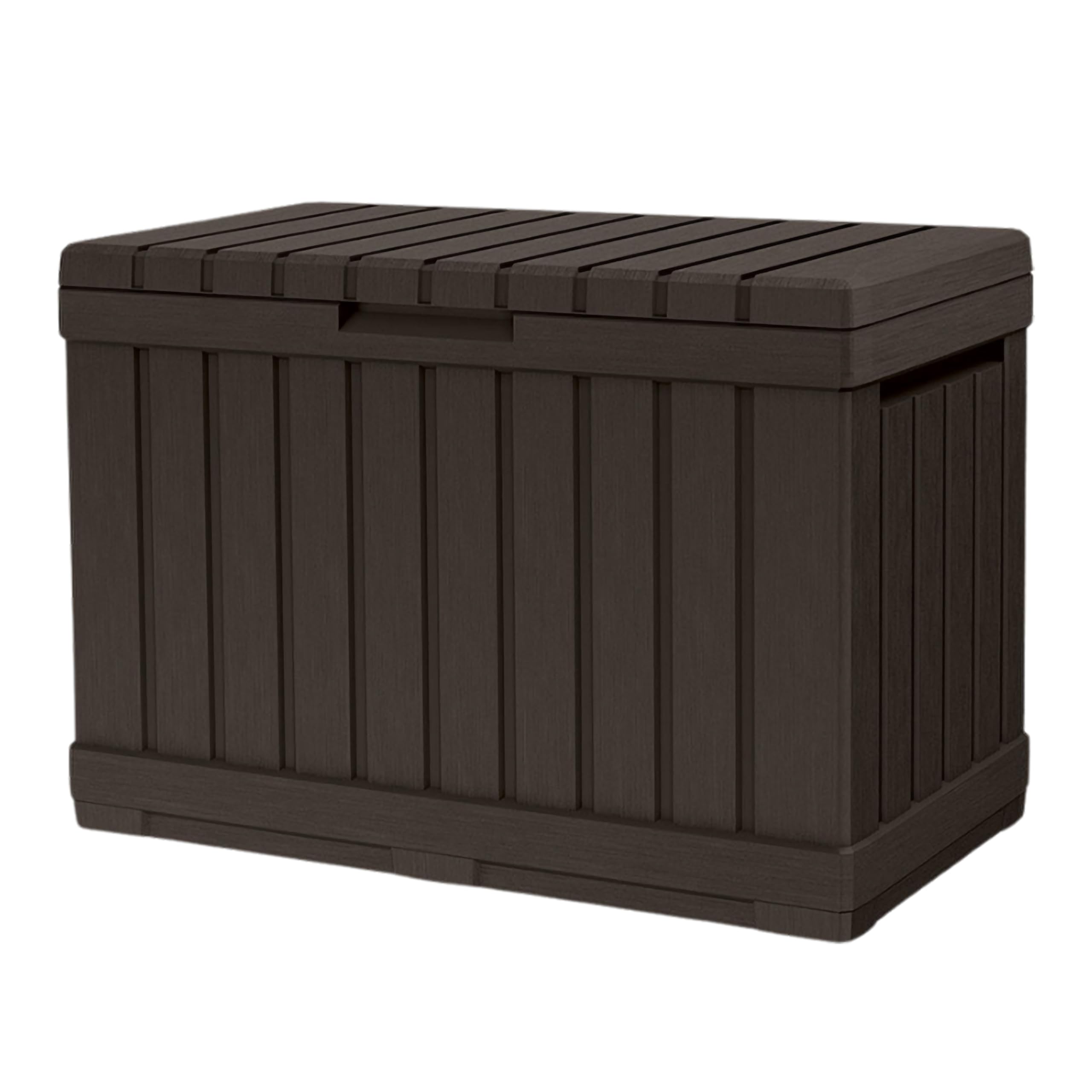 Keter Kentwood 190L Outdoor Resin Garden Storage Box, Brown | Weatherproof Wood‑