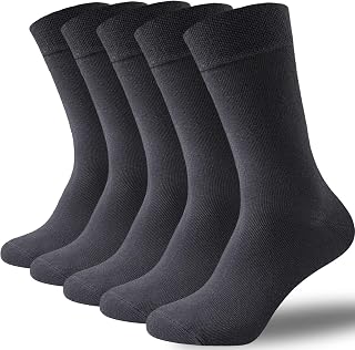 VoJoPi Mens Cotton Socks 5/10 Pairs, Breathable Crew Dress Socks