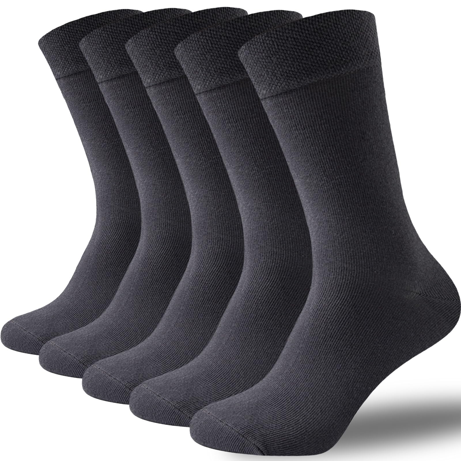 VoJoPi Mens Cotton Socks 5/10 Pairs, Breathable Crew Dress Socks