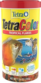 TetraColor Tropical Flakes Color Boosting Fish Food, 7.06 oz | For Mid & Bottom-Feeding Tropical Fish, Supports Immune System & Reduces Stress, Clean & Clear Water Formula, Feed Daily