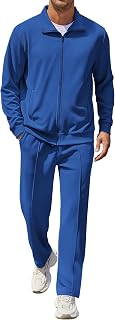 COOFANDY Mens Casual 2 Piece Tracksuit Set Full Zip Jacquard,Fashion Jacket and Pants