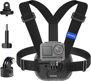 AKASO Quick Release Adjustable Chest Mount Harness Strap for Action Camera | Breathable Material Comfortable Mount for GoPro Hero 13 12, EK7000/EK7000 Pro, V50 X, Brave 4/4 Pro/7 LE/7/8 Action Cameras