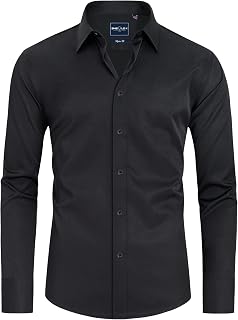 Alimens & Gentle Mens Stain Shield Dress Shirts Slim Fit Button Down Shirt