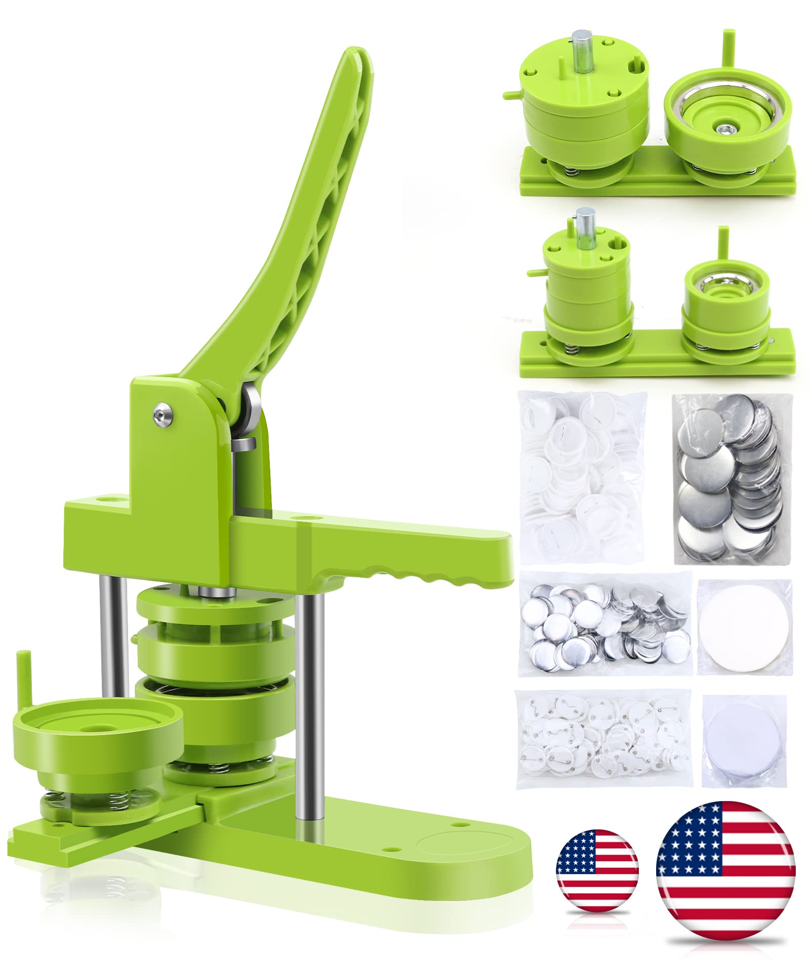 Happizza Button Maker Machine Multiple-Sizes - Pin Maker Machine 1.25 inch+2.25 