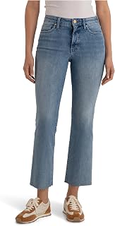 KUT from the Kloth Women's Petite Meg High Rise Fab Ab Wide Leg Raw Hem Jeans