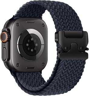 Cinturino intrecciato Solo Loop per Apple Watch per donne e uomini, 42 mm, 46 mm, 40 mm, 44 mm, 41 mm, 45 mm, 38 mm, fibbia a paracadute, elastico in nylon, cinturino sportivo per iWatch serie 11, 10