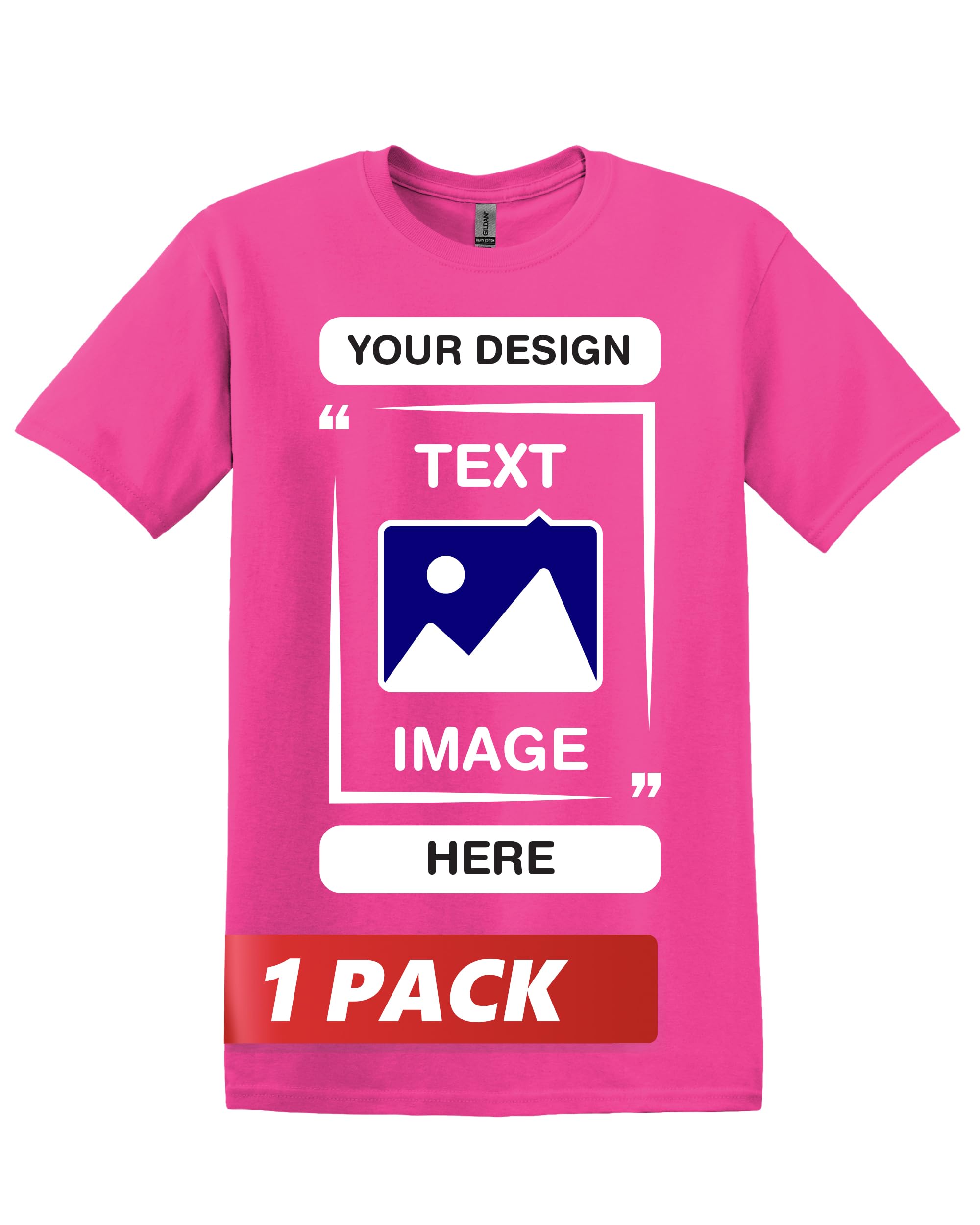 Gildan Custom T-Shirts - Personalized Unisex Crewneck Tee Shirt - Customize Your