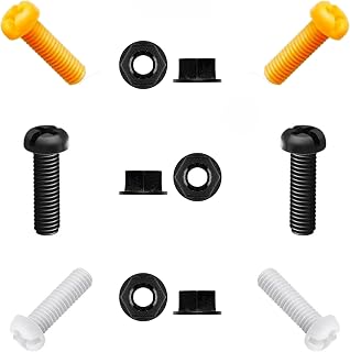 YUVA Car Number Plate Screws and Nuts Kit, 6 Sets 12 Piece, Mixed Colours, Plastic License Plate Fixing Bolts