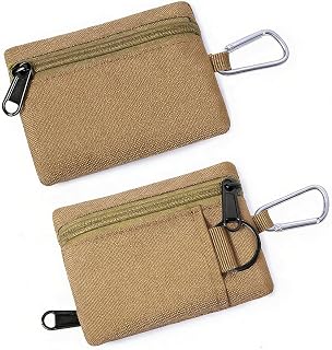 Compact and lightweight zippered EDC organizer pouch, small slim carrying case for coins, cards, keys, and daily essentials, Braun