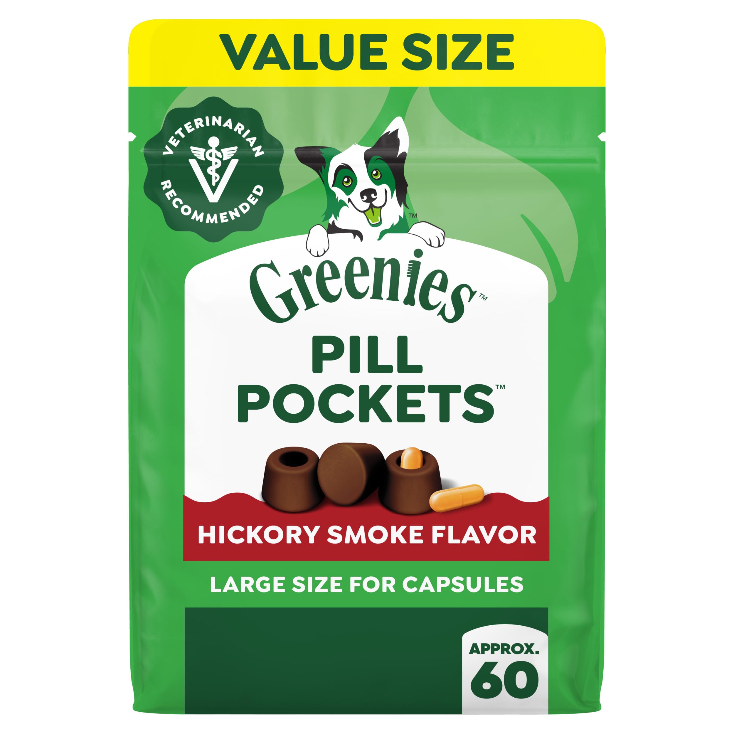 Greenies Pill Pockets Large Size Dog Treats, Hickory Smoke, 15.8 oz | Vet-recomm