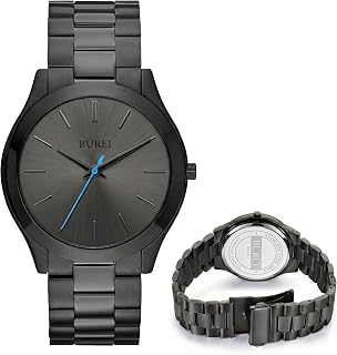 BUREI Men's Wrist Watch, Analog Stainless Steel Dress Waterproof Quartz Watch for Men with Japanese Movement,Refined Gifts for Men, Boyfriend, Husband, Dad