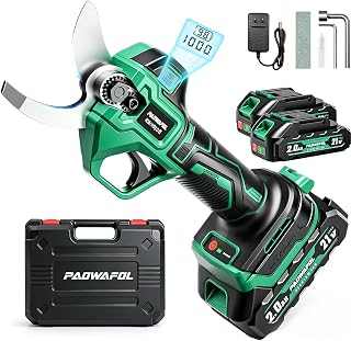 2.5“/63mm Electric Pruning Shears, Upgraded Cordless Electric Scissors | Brushless Motor | Dual 2.0Ah Battery | Sk7 Blade | LCD Display for Heavy-Duty Garden, Orchard & Branch Cutter