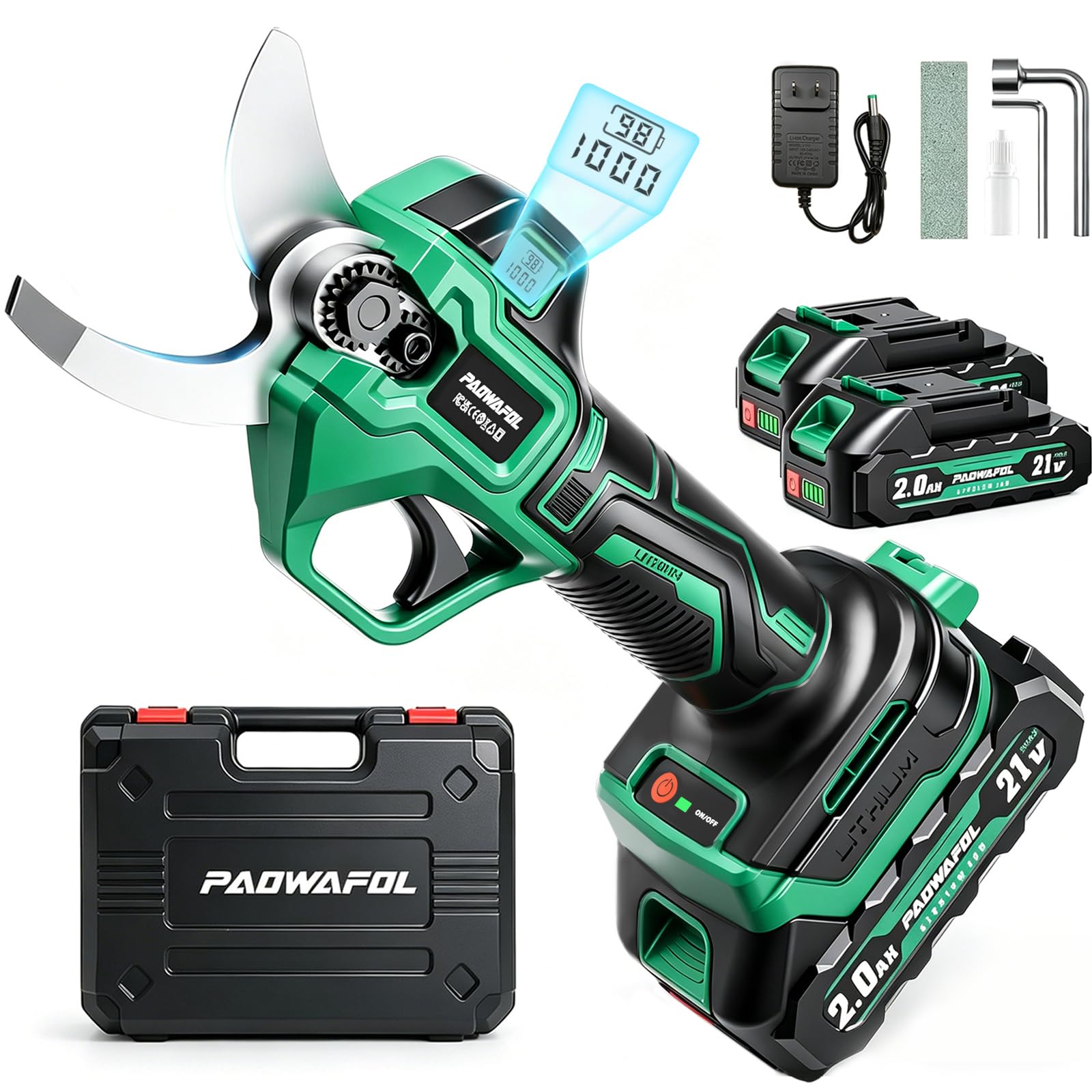 2.5“/63mm Electric Pruning Shears, Upgraded Cordless Electric Scissors | Brushle